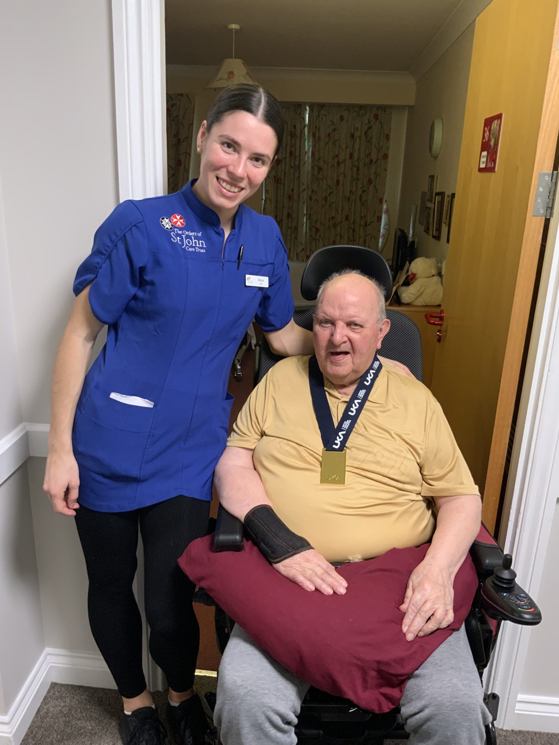 Resident Bernie Turner gets to to wear Alice's gold medal