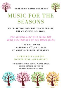 Sydenham Choir presents 'Music for the Seasons' @ St Mary's Church, Sydenham