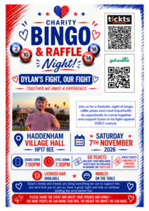 Charity bingo and raffle night to support Dylan’s fight against cancer @ Haddenham Village Hall